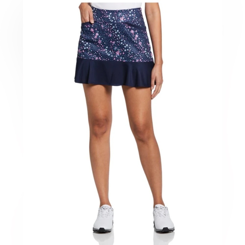 NWT Callaway True Sculpt Peacoat Mini Floral Opti Dri Golf Skort